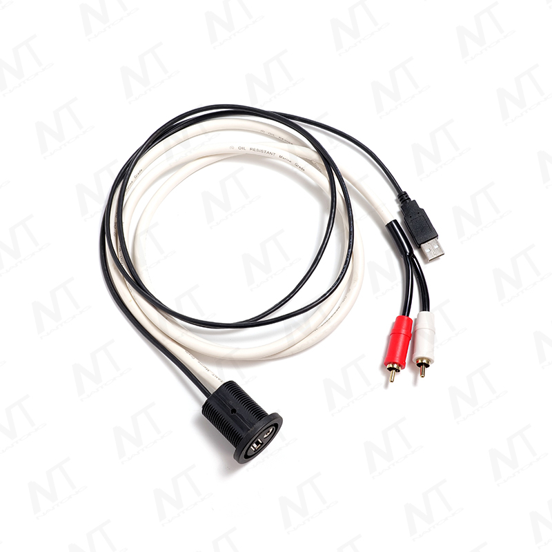 Встроенный в автомобиль/морскую среду жгут проводов USB+3,5 мм аудио+RCA аудио/жгут проводов RCA