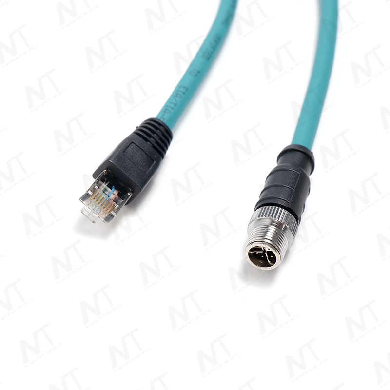 Жгут проводов для промышленных медицинских устройств Ethernet (круглая авиационная вилка RJ45–M12)